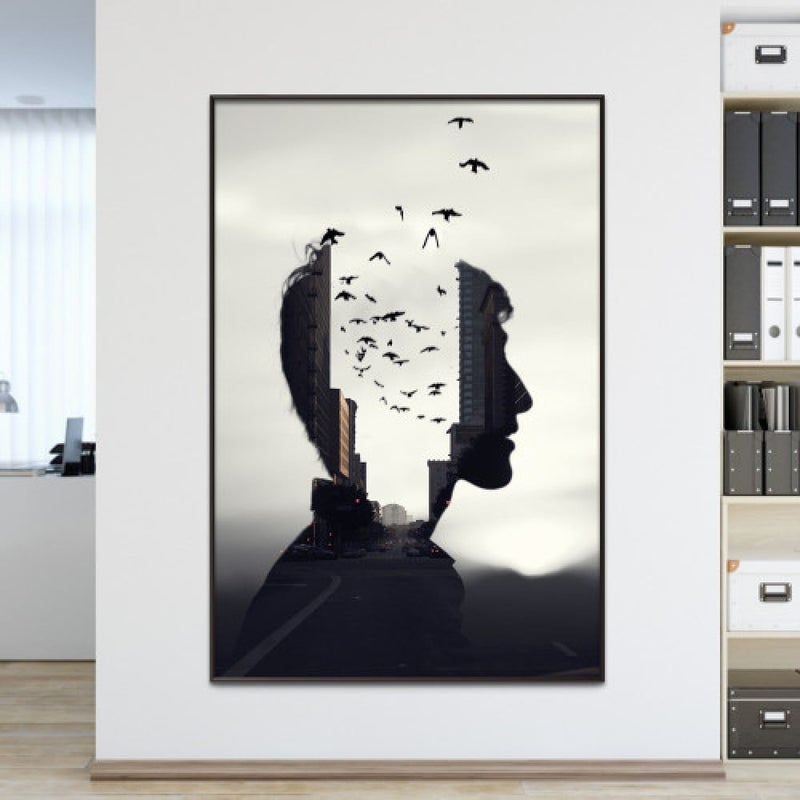 ماركتنا لوحة قماشية بتصميم مودرن مع برواز مجوف مقاس (60×90) قطعة واحدة - Image 1