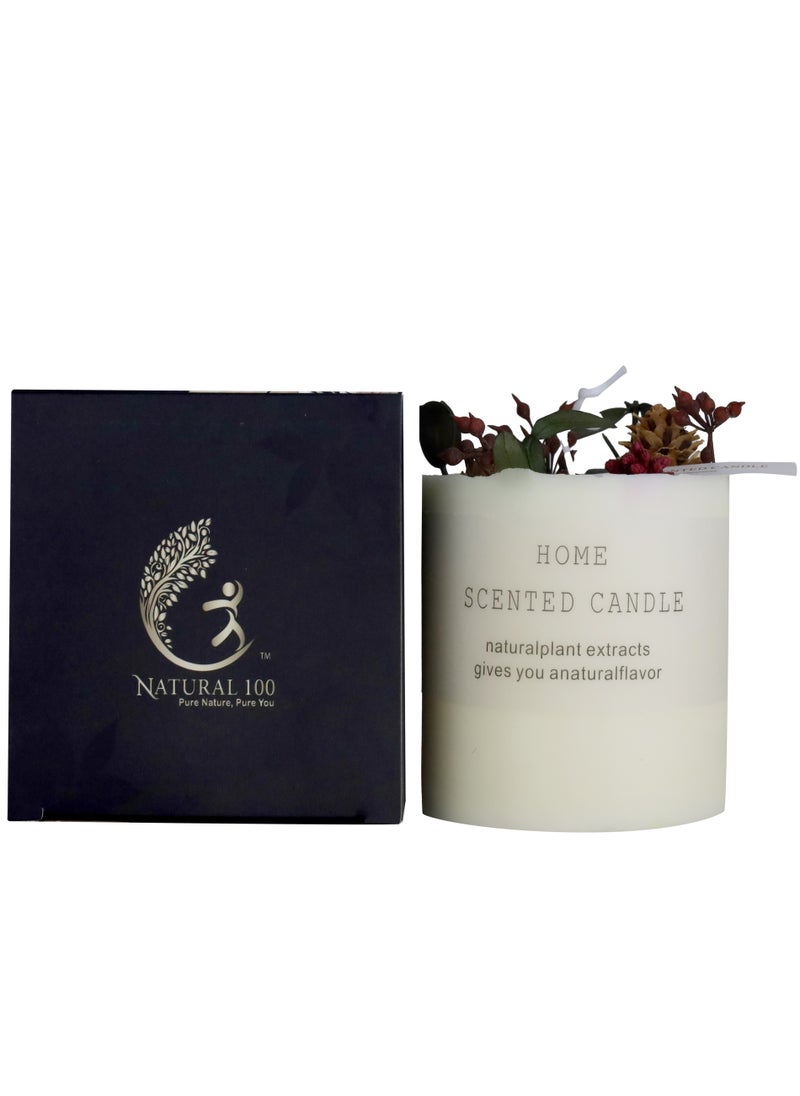 natural100 - pine and flowers scented candle. - Image 1