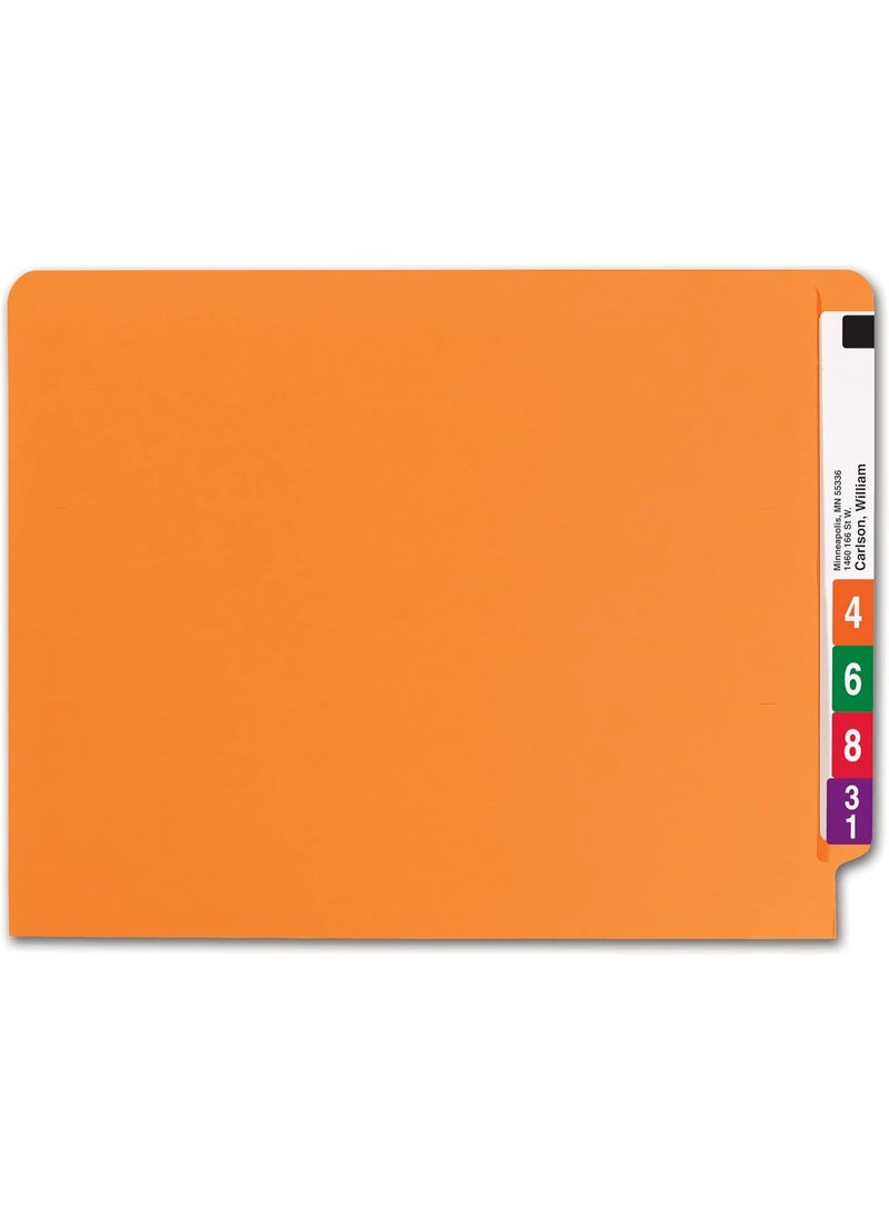 Smead Smead End Tab File Folder, Shelf-Master Reinforced Straight-Cut Tab, Letter Size, Orange, 100 per Box (25510)  - Image 4