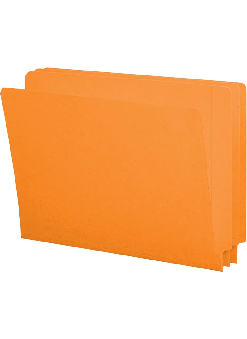Smead Smead End Tab File Folder, Shelf-Master Reinforced Straight-Cut Tab, Letter Size, Orange, 100 per Box (25510)  - Image 3