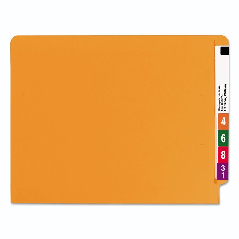 Smead End Tab File Folder, Shelf-Master Reinforced Straight-Cut Tab, Letter Size, Orange, 100 per Box (25510) - Image 2