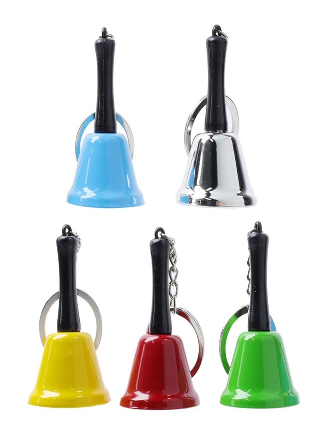 Meprotal 5pcs Hand Bell Mini Call Bell with Keychain, Wedding Bells Dinner Bells for Inside Classroom Bell, Restaurant Service Call Bell (5-Color) - Image 1