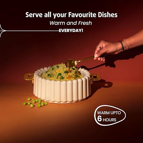 Selvel Volvo Casserole Insulated Hot Pot with Stainless Steel Inner Single| Roti Casserole | Hot Box for Kitchen | Chapati, Roti, Biryani | Keeps Food Hot & Fresh (Goldstar Ivory, 1700ml) - Image 3