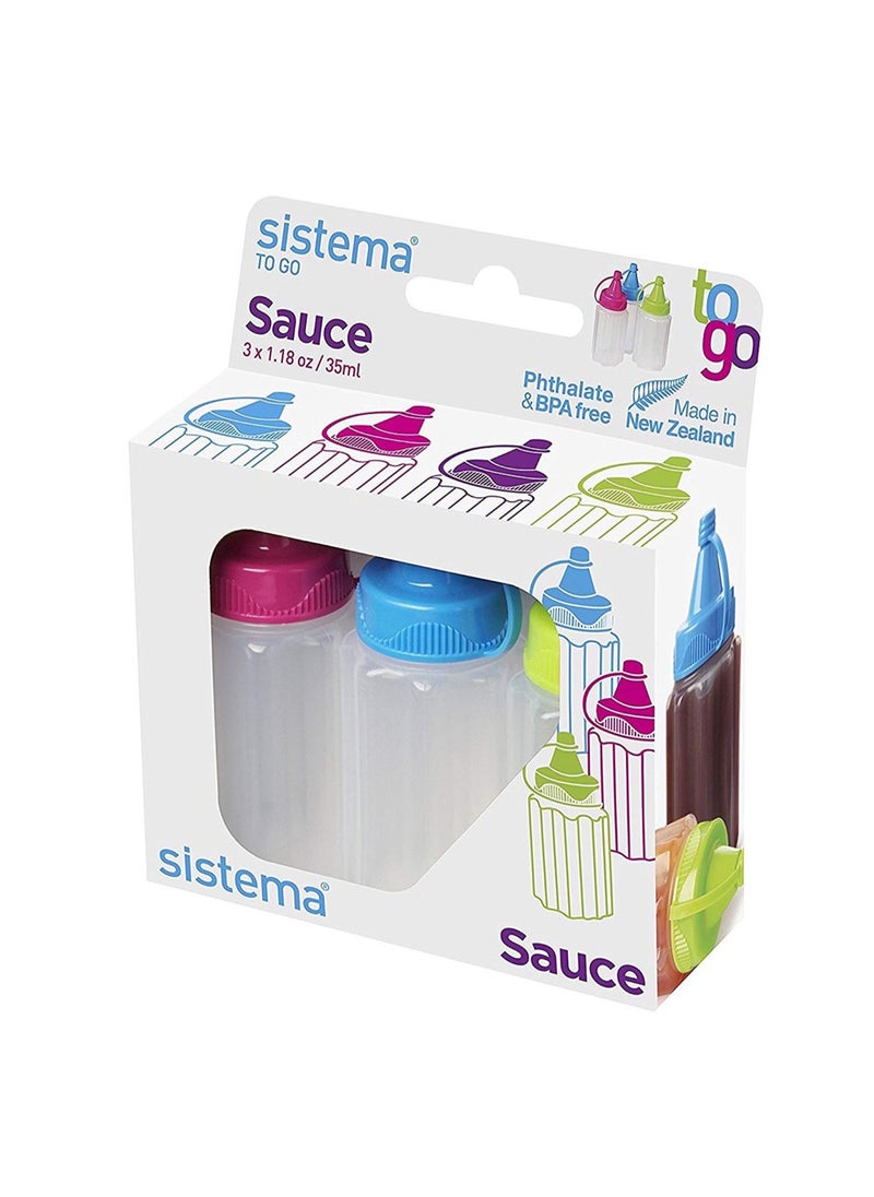 sistema - Sistema Sauce TO GO 3 Pack 35ml : Sauce Containers - Portable - Leak-proof - BPA-free - Image 1