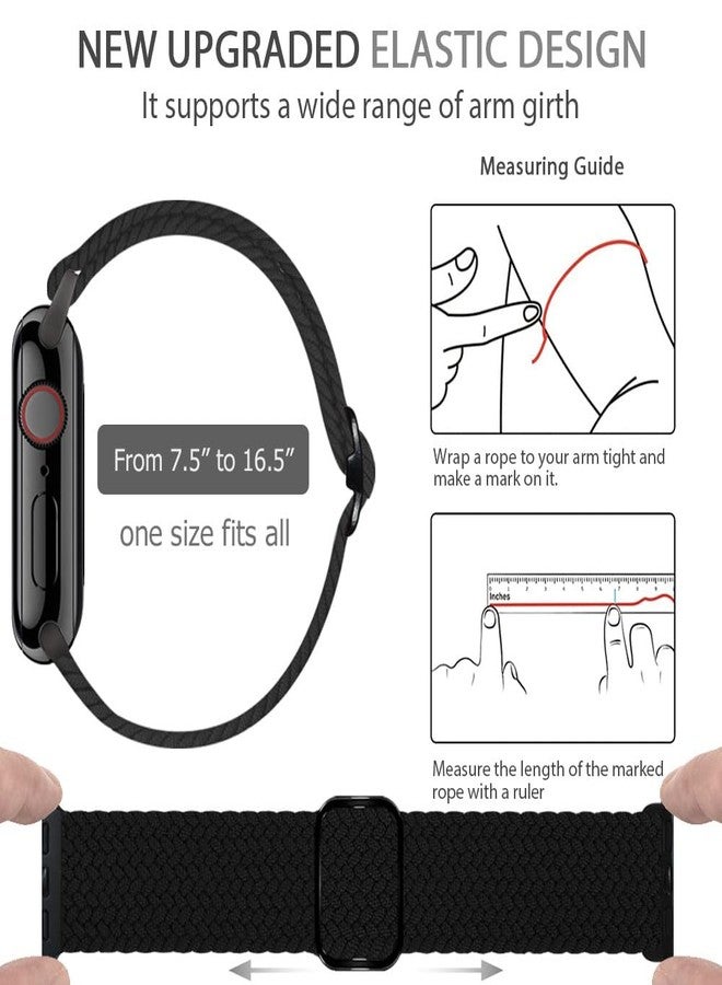 IFCASE Stretchy Arm/Ankle Watch Band for Apple Watch 49/46/45/44mm iWatch Series Ultra 10 9 8 7 6 5 4 SE, Elastic Sport Strap Unisex Armband or Ankleband (Black) - Image 4