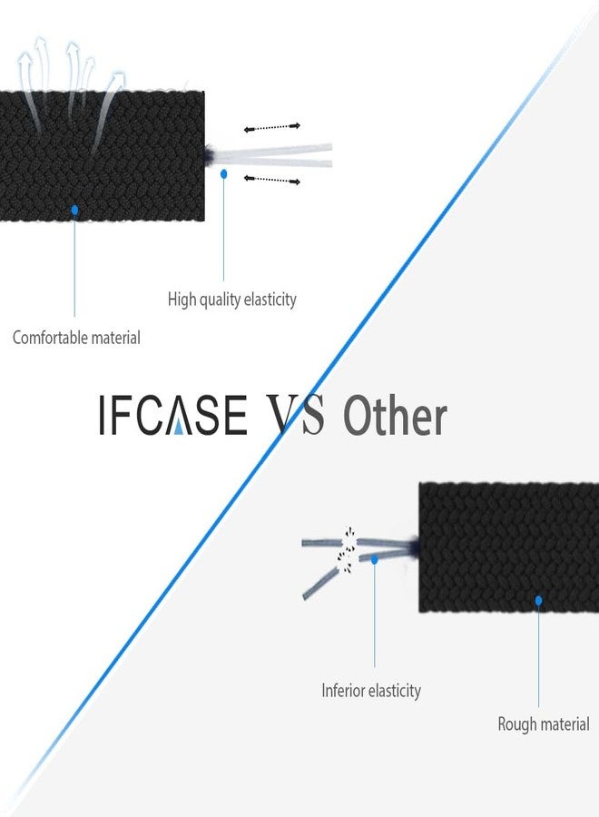 IFCASE Stretchy Arm/Ankle Watch Band for Apple Watch 49/46/45/44mm iWatch Series Ultra 10 9 8 7 6 5 4 SE, Elastic Sport Strap Unisex Armband or Ankleband (Black) - Image 2