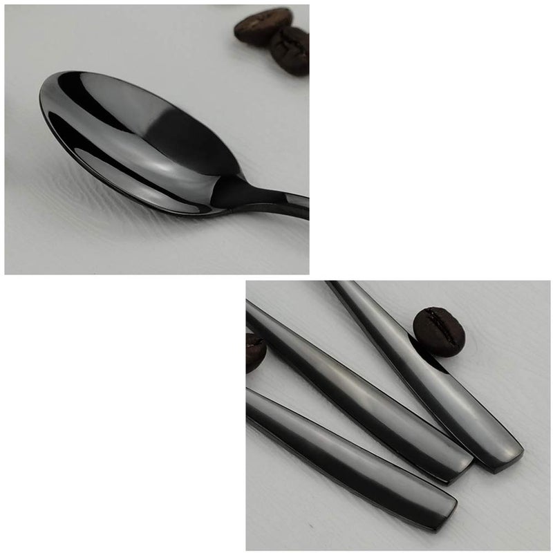 Teyyvn 8-Pack Black Stainless Steel Coffee Spoons  Demitasse Espresso Spoons Set - Image 2