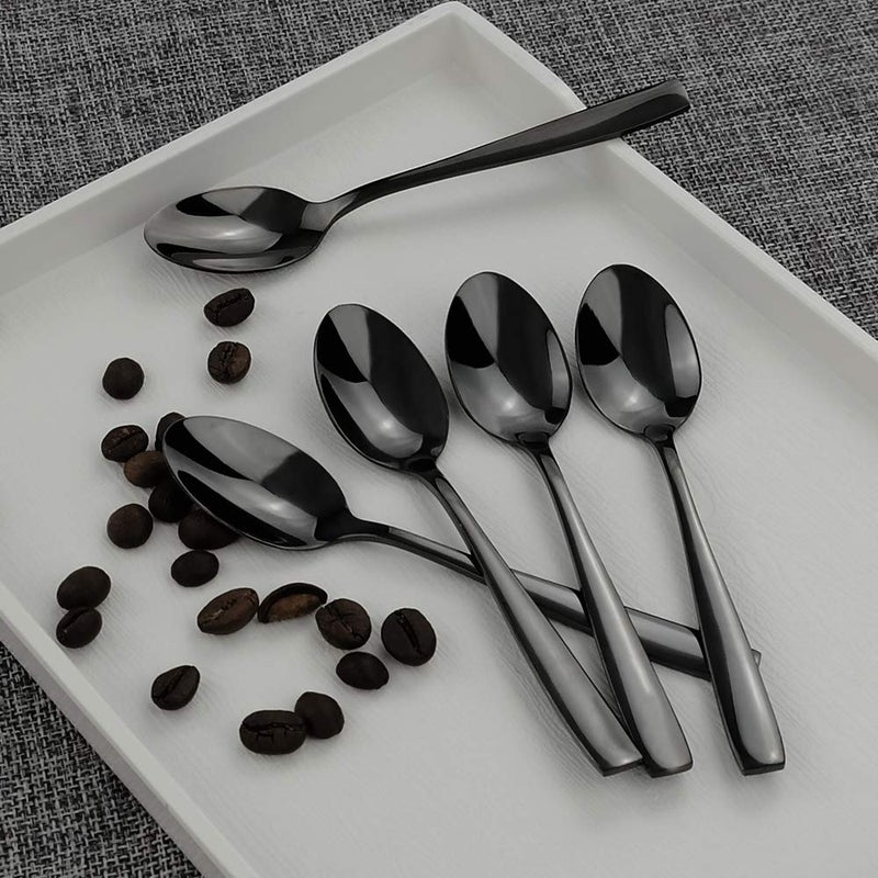 Teyyvn 8-Pack Black Stainless Steel Coffee Spoons  Demitasse Espresso Spoons Set - Image 4