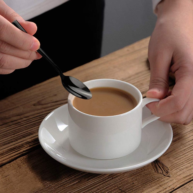 Teyyvn 8-Pack Black Stainless Steel Coffee Spoons  Demitasse Espresso Spoons Set - Image 5