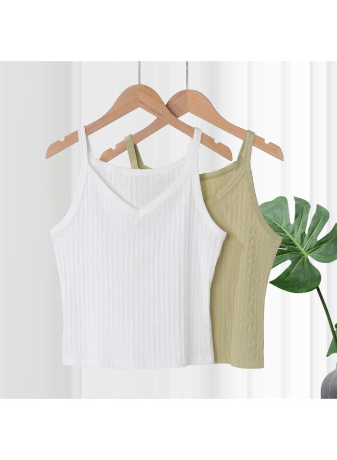 Red Bean قميص نسائي بدون أكمام على شكل حرف V، رقيق وقابل للتنفس، يمكن ارتداؤه بمفرده أو كملابس داخلية، ملابس داخلية بدون أكمام للنساء - Image 5