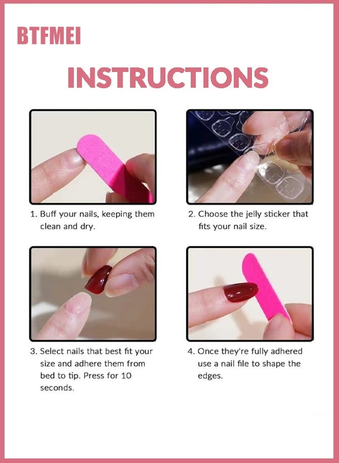 BTFMEI 24-Piece Nude Color  Wearable Nails,Fake Nails,Nail Tips,Short Style, Versatile, Removable, No Damage to Nails, Finished Nails Suitable for Girls - Image 5