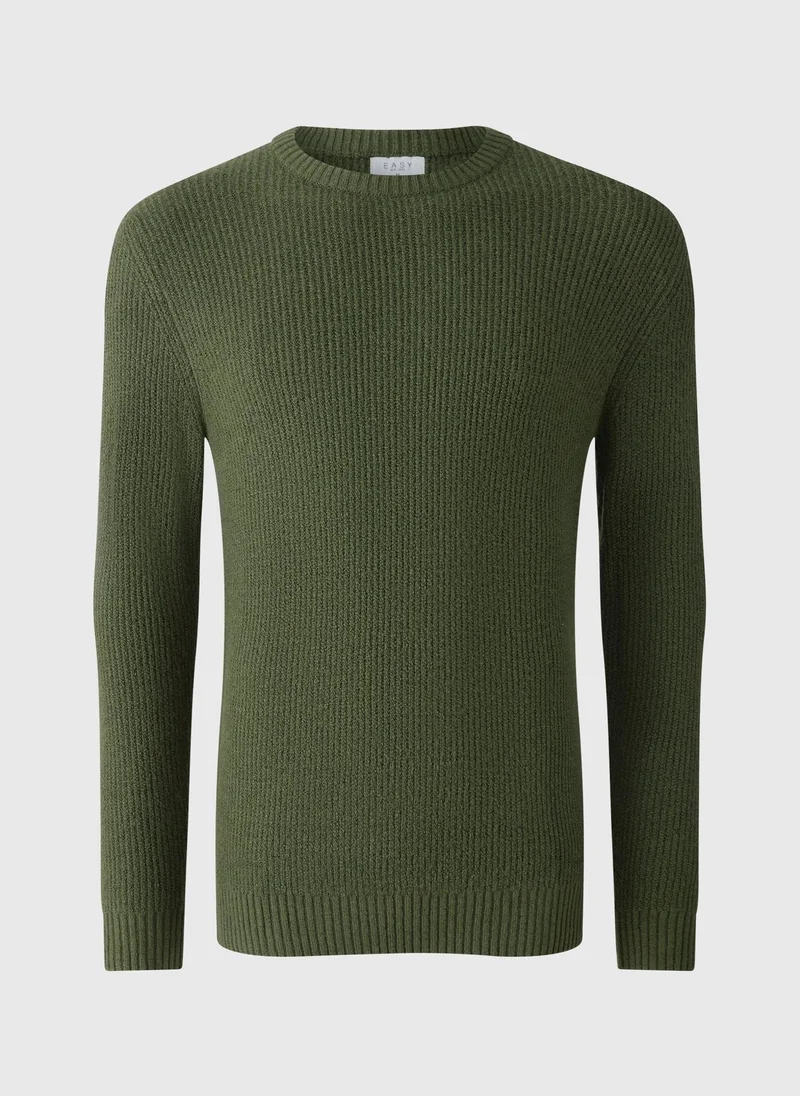 ماتلان Khaki Long Sleeve Crew Neck Jumper