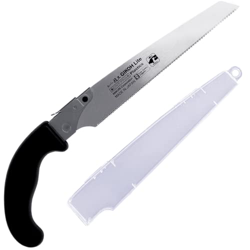 KAKURI منشار يدوي ياباني KAKURI [أنبوب PVC، بلاستيك] 8-1/4" منشار سحب ياباني مع غطاء شفرة، صنع في اليابان - Image 1