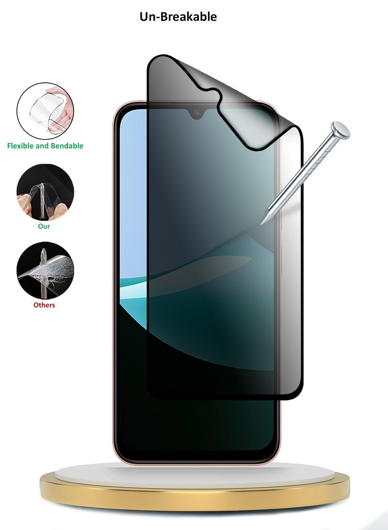 Wtech Xiaomi Redmi 15C 4G/5G 2025 Premium Nano Ceramic Privacy Full Glue Full Cover Matte Flexible Screen Protector (MSCNMP) - Clear/Black - Image 3