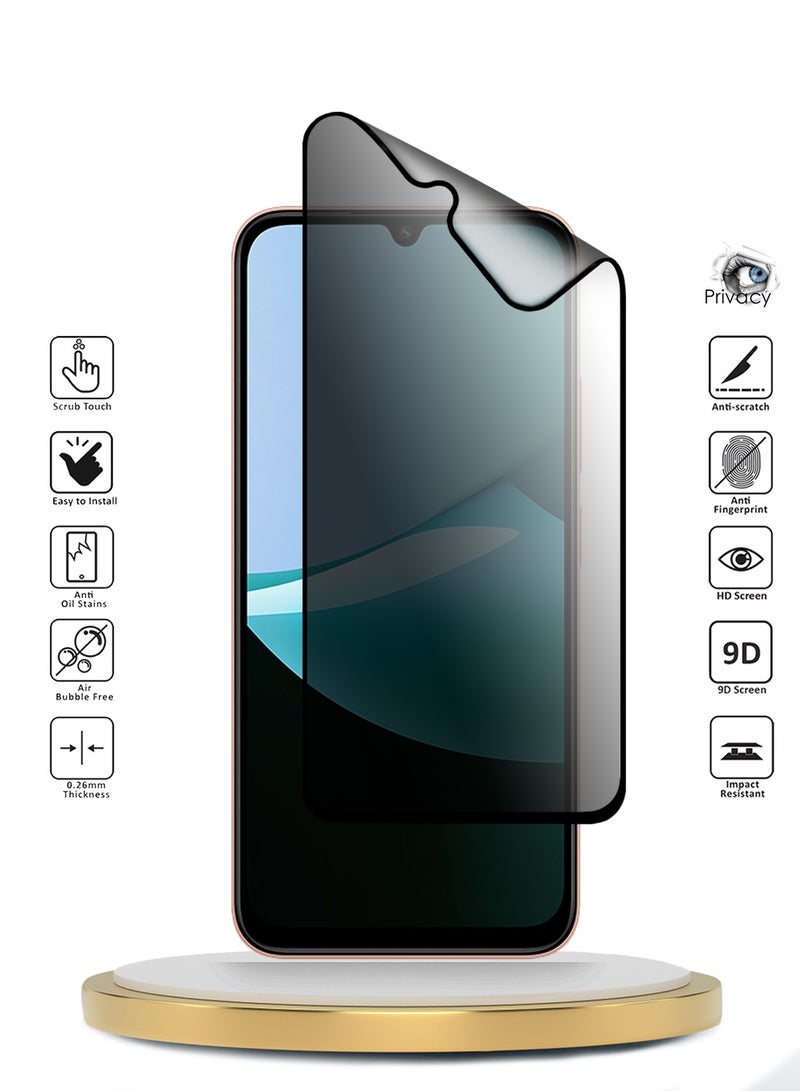 Wtech Xiaomi Redmi 15C 4G/5G 2025 Premium Nano Ceramic Privacy Full Glue Full Cover Matte Flexible Screen Protector (MSCNMP) - Clear/Black - Image 2