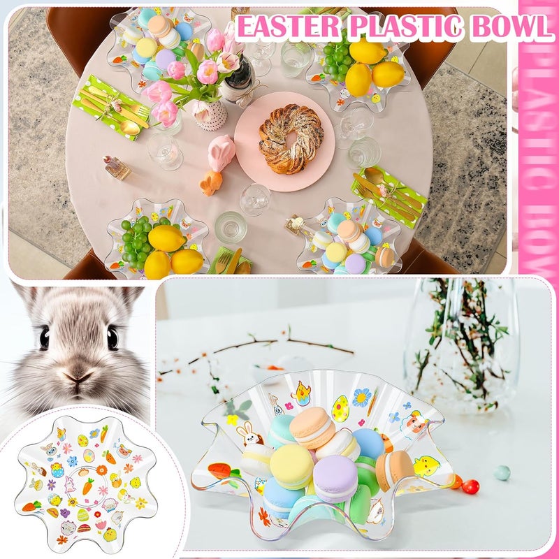 Tioncy 4 Pcs Easter Bowls Egg Serving Plastic Candy Dish Bowl 83 Inches Easter Snack Tray for Holiday Spring Themed Party Tableware Supplies Decoration - Image 5