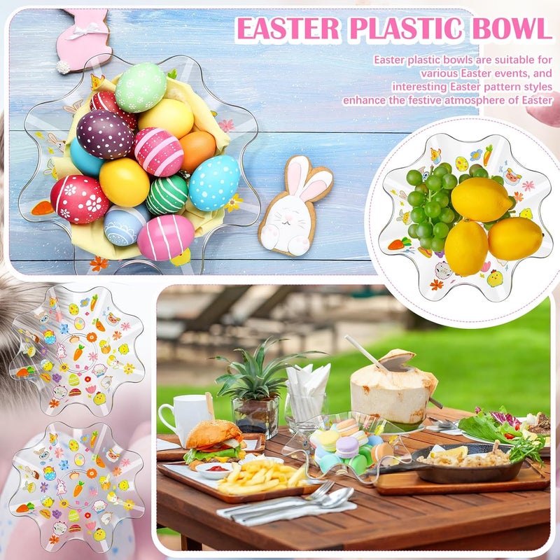 Tioncy 4 Pcs Easter Bowls Egg Serving Plastic Candy Dish Bowl 83 Inches Easter Snack Tray for Holiday Spring Themed Party Tableware Supplies Decoration - Image 4