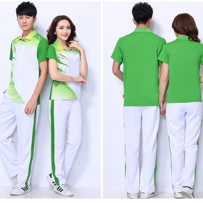 New Summer Short-Sleeved Women'S T-Shirt Men'S Middle-Aged And Elderly Performance Clothing Jiamusi Aerobics Square Dance Sports Suit School Uniform - Image 1
