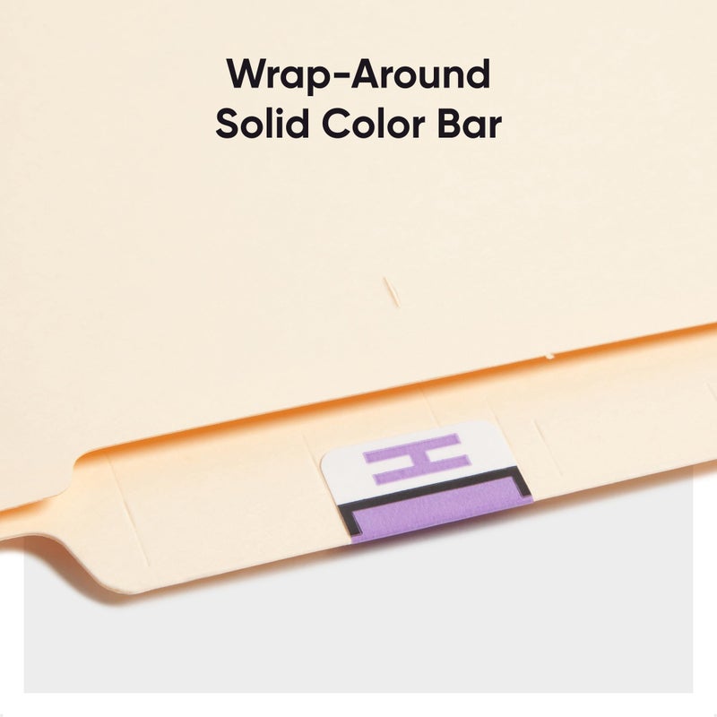 Smead BCCR Bar-Style Color-Coded Alphabetic Label, H, Label Roll, Lavender, 500 Labels per Roll, (67078) - Image 5
