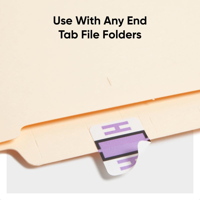 Smead BCCR Bar-Style Color-Coded Alphabetic Label, H, Label Roll, Lavender, 500 Labels per Roll, (67078) - Image 3