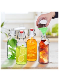 SKYLINK 6 Pack 16oz Swing Top Bottles -Glass Bottle with Airtight Rubber Seal Flip Caps for Home Brewing Kombucha,Beverages,Oil,Vinegar,Water,Soda,Kefir  - Image 5