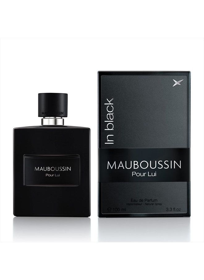 MAUBOUSSIN - Pour Lui In Black 100ml (3.3 Fl Oz) - Eau de Parfum for Men - Woody & Oriental Scents - Image 1