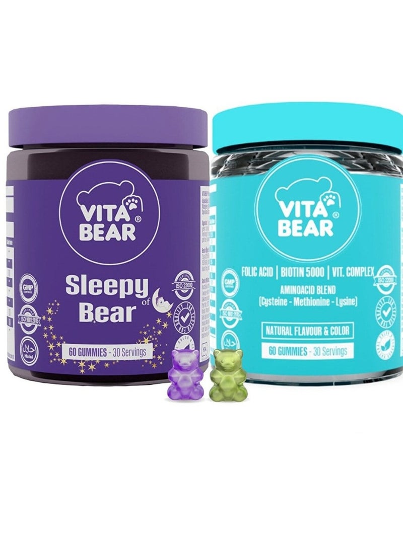 فيتا بيرز فيتا بير سليبي بير 60 علكة وشعر قوي 60 علكة