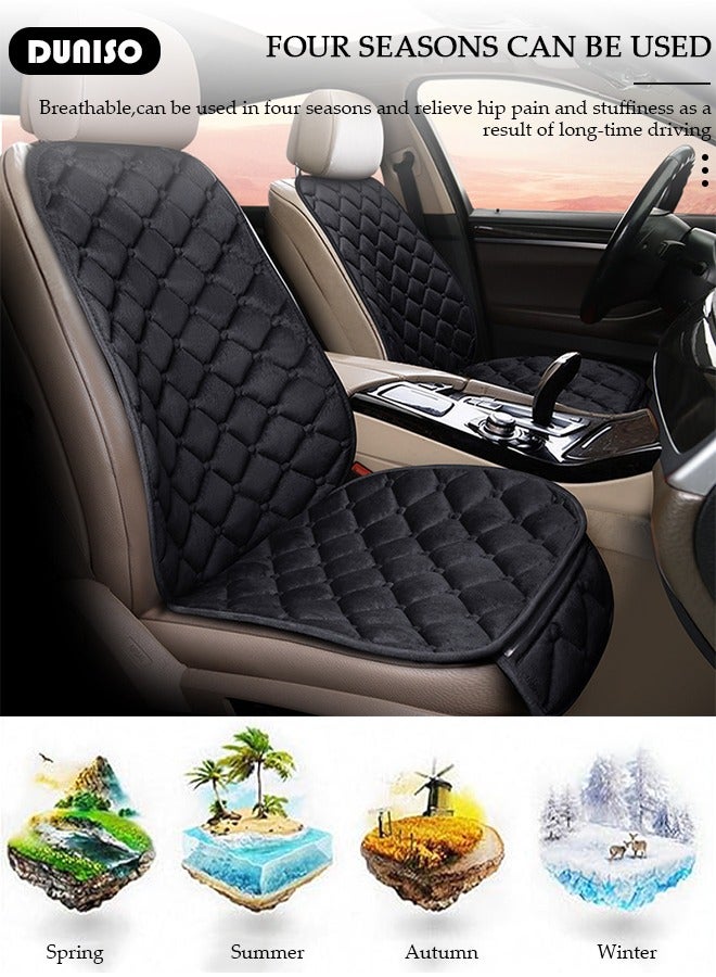 DUNISO 2pcs Auto Breathable Universal Four Seasons Front Car Seat Covers Luxury Include Front Car Seat Protector Compatible with 95% Vehicle Fit for Cars Truck SUV or Vans  - Image 2
