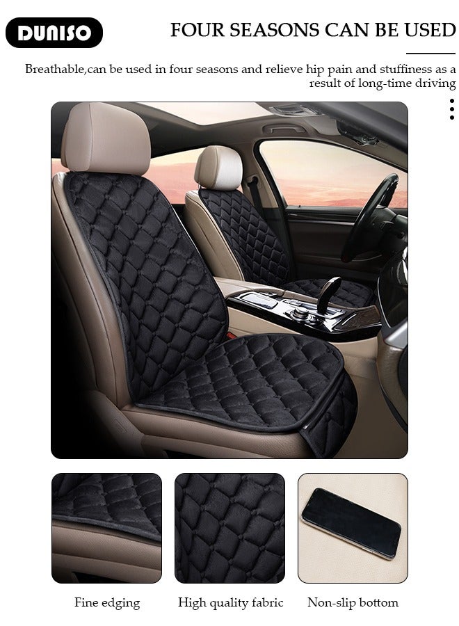 DUNISO 2pcs Auto Breathable Universal Four Seasons Front Car Seat Covers Luxury Include Front Car Seat Protector Compatible with 95% Vehicle Fit for Cars Truck SUV or Vans  - Image 3