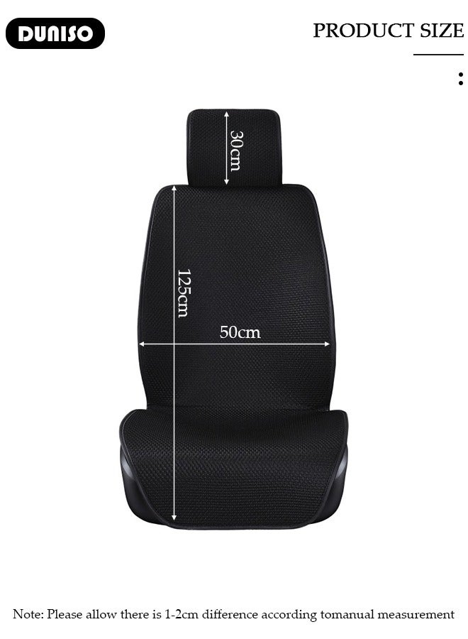 DUNISO 2pcs Auto Breathable Universal Four Seasons Front Car Seat Covers Luxury Include Front Car Seat Protector Compatible with 95% Vehicle Fit for Cars Truck SUV or Vans  - Image 4