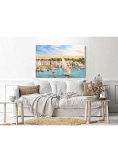 Home Gallery home gallery traditional view aswan nile sailboats egypt Printed Canvas wall art  - Image 3