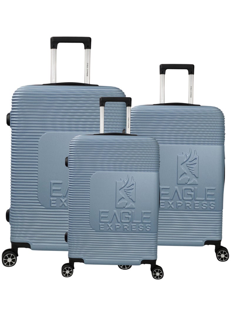 ايجل اكسبريس عربة أمتعة HORIZON ABS صلبة مقاس 20 و24 و28 بوصة، مجموعة من 3 قطع باللون الأزرق الجليدي - Image 1
