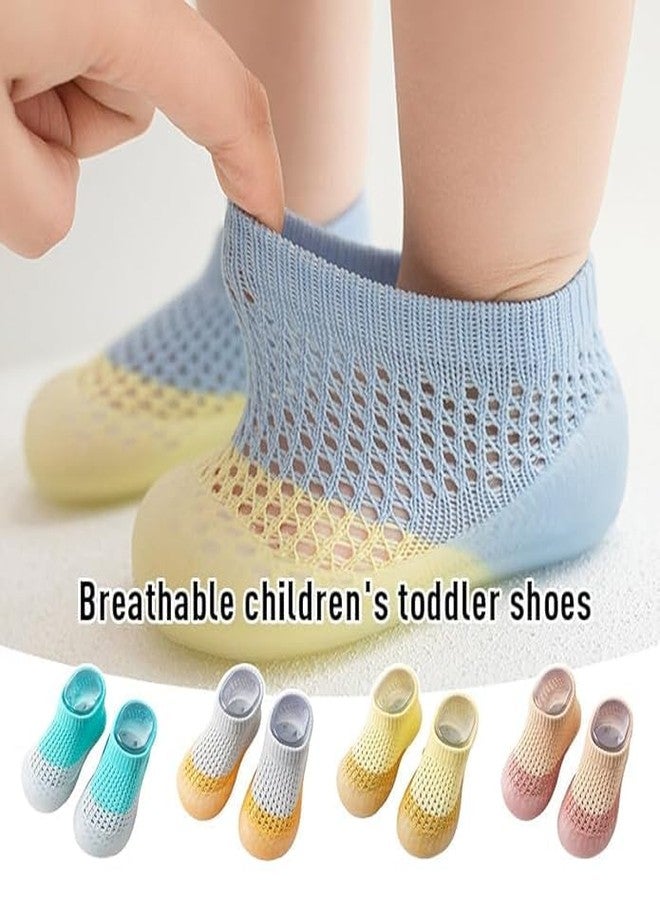 ARUP أحذية المشي الأولى للأطفال من ARUP، جوارب أرضية، قطن سادة، خفيف الوزن، نعل ناعم، سيليكون غير سام مانع للانزلاق، قماش لطيف على البشرة، أحذية كاجوال مضادة للانزلاق، مناسبة للحفلات والاستخدام الداخلي للأطفال الصغار من الأولاد والبنات (نظام مقاسات الأحذية البريطاني، نطاق عمر الأطفال الصغار، متوسط، سنتان وسنتان ونصف). - Image 4