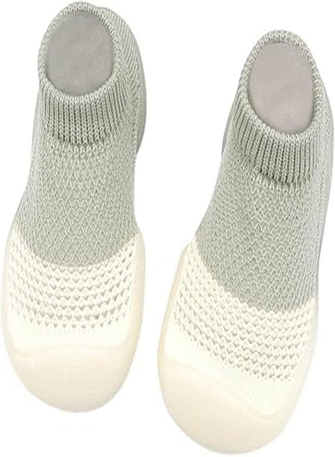 ARUP أحذية المشي الأولى للأطفال من ARUP، جوارب أرضية، قطن سادة، خفيف الوزن، نعل ناعم، سيليكون غير سام مانع للانزلاق، قماش لطيف على البشرة، أحذية كاجوال مضادة للانزلاق، مناسبة للحفلات والاستخدام الداخلي للأطفال الصغار من الأولاد والبنات (نظام مقاسات الأحذية البريطاني، نطاق عمر الأطفال الصغار، متوسط، سنتان وسنتان ونصف). - Image 1