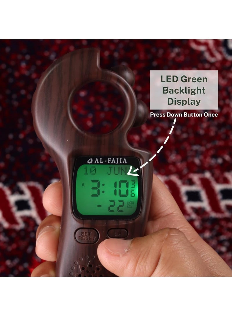 Digital Tasbeeh Hand Tally Counter & Islamic Prayer Time Reminder Ring with Qibla Direction, Azan Sound, and Hijri Calendar - Image 3