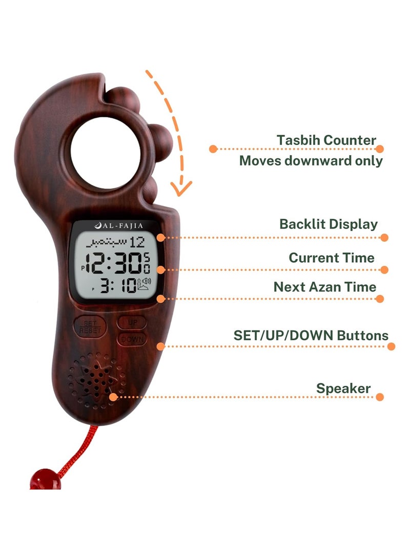 Digital Tasbeeh Hand Tally Counter & Islamic Prayer Time Reminder Ring with Qibla Direction, Azan Sound, and Hijri Calendar - Image 5