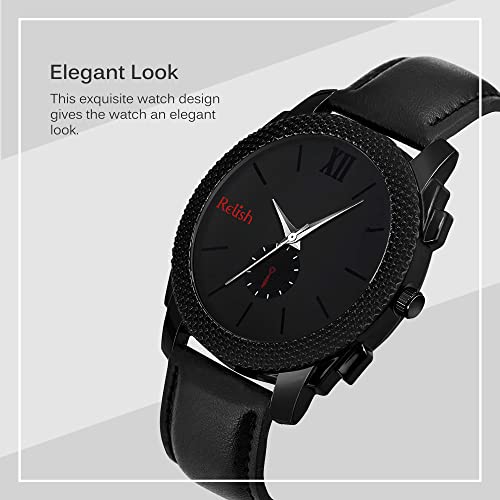 Relish Analogue Men's Watch (Black Dial & Strap) - Image 2