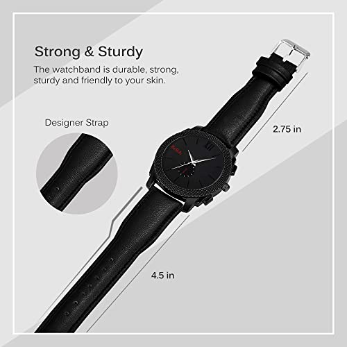 Relish Analogue Men's Watch (Black Dial & Strap) - Image 5