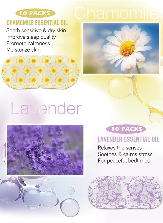 ProCIV 20 Packs Eye Masks for Dark Circles and Puffiness Disposable Soothing Headache Relief Dry Eyes, Stress Relief Relief Eye Fatigue Steam Eye Masks 10 Lavender + 10 Chamomile - Image 5