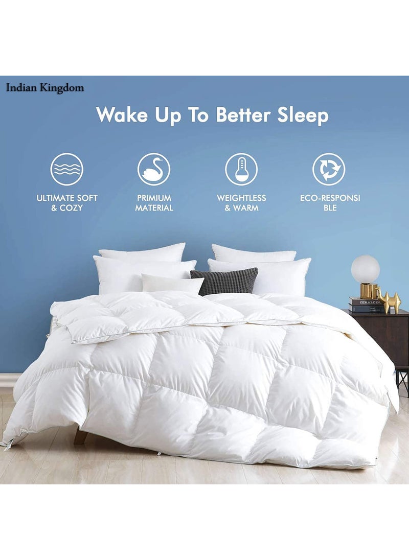 Indian Kingdom Indian Kingdom All Season 200 GSM Comforter Premium Collection Quilted Comforter 90 x 90 Inches228cm x 228cm Queen Size ComforterSilver  - Image 4