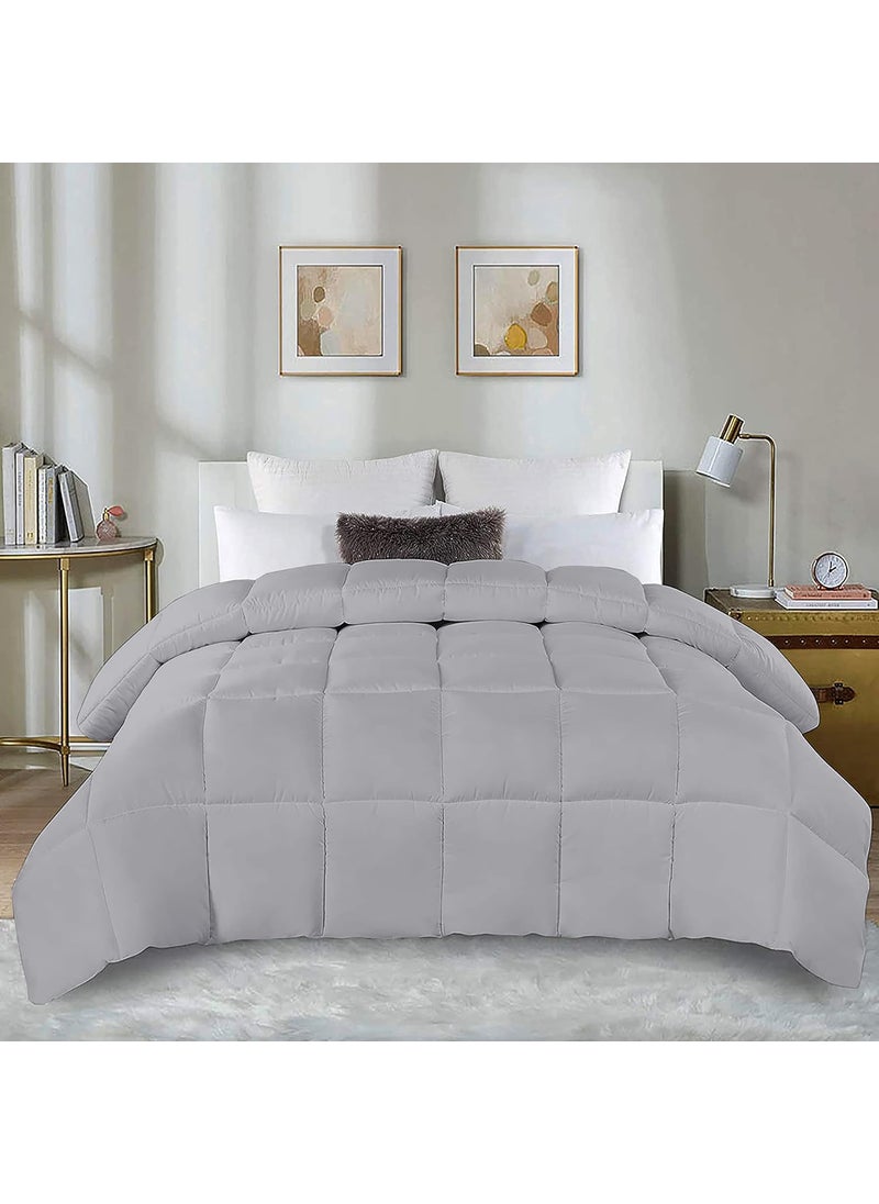 Indian Kingdom Indian Kingdom All Season 200 GSM Comforter Premium Collection Quilted Comforter 90 x 90 Inches228cm x 228cm Queen Size ComforterSilver  - Image 1