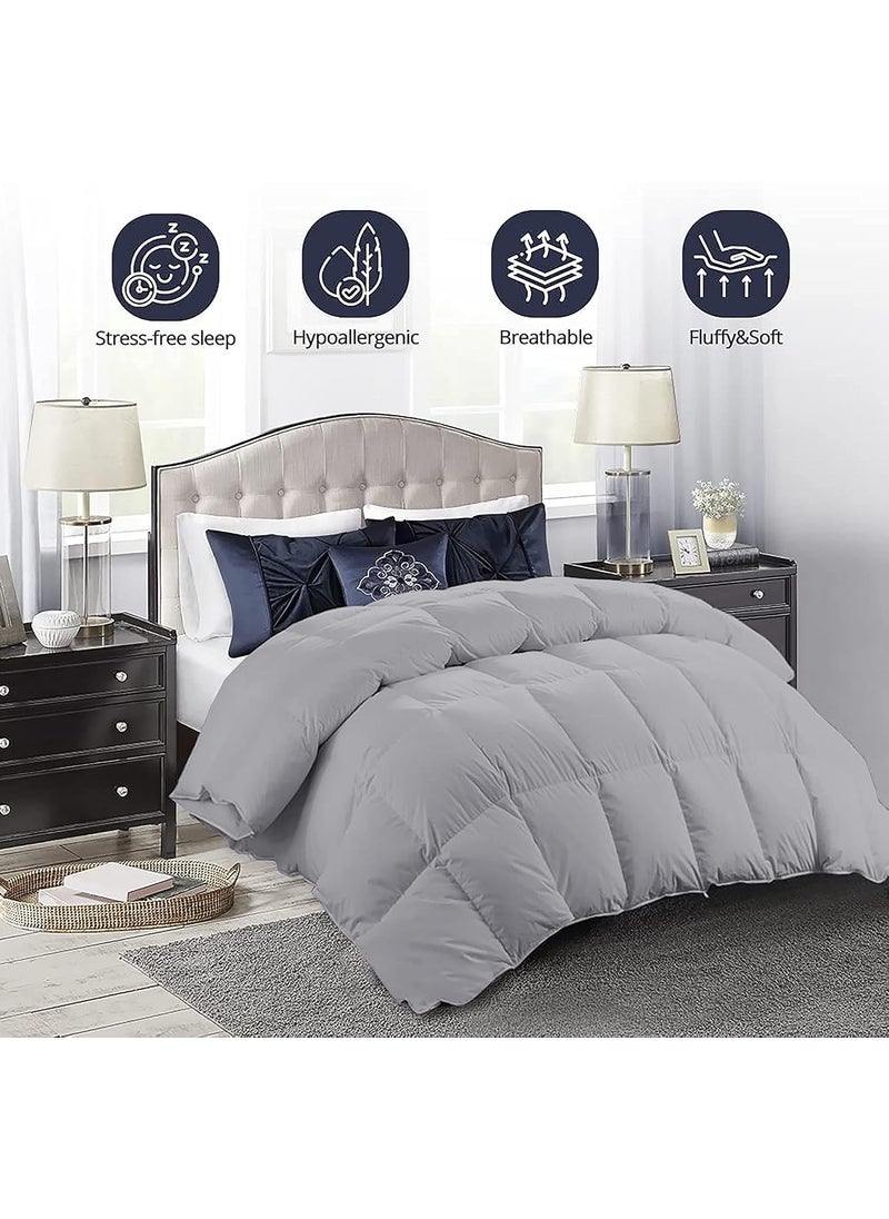 Indian Kingdom Indian Kingdom All Season 200 GSM Comforter Premium Collection Quilted Comforter 90 x 90 Inches228cm x 228cm Queen Size ComforterSilver  - Image 2
