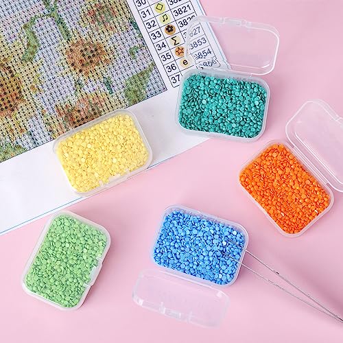 QUEFE 28 Pack Small Storage Containers Mixed Sizes Clear Plastic Boxes Craft Organizers Rectangular Bins with Lids for Small Items Bead Art Craft Jewelry Projects - Image 4