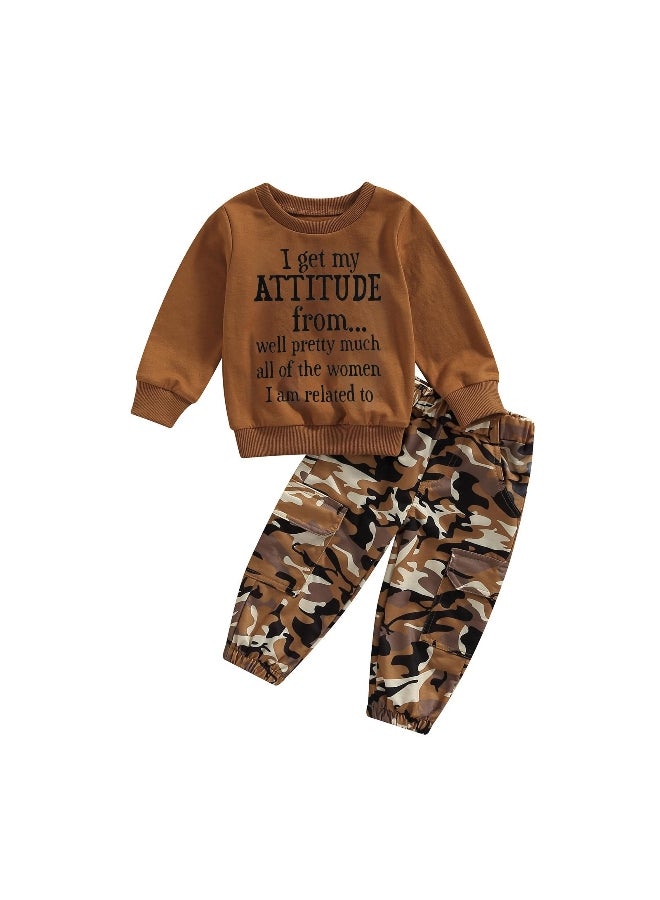 Toddler Girls Clothes 2T 3T 4T 5T Fall Outfits Baby Pullover Sweatshirt Camouflage Pants Set Kids Winter Sweatsuit