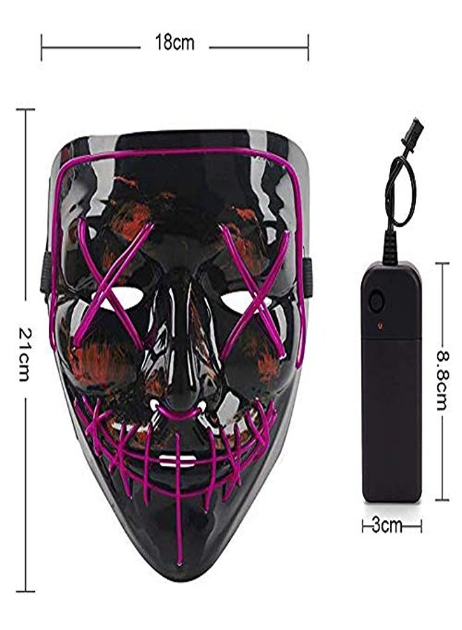 LED Carnival Mask – Funny Light-Up Face Mask for Costumes & Party (Pink) - Image 1