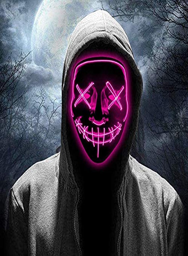 LED Carnival Mask – Funny Light-Up Face Mask for Costumes & Party (Pink) - Image 2