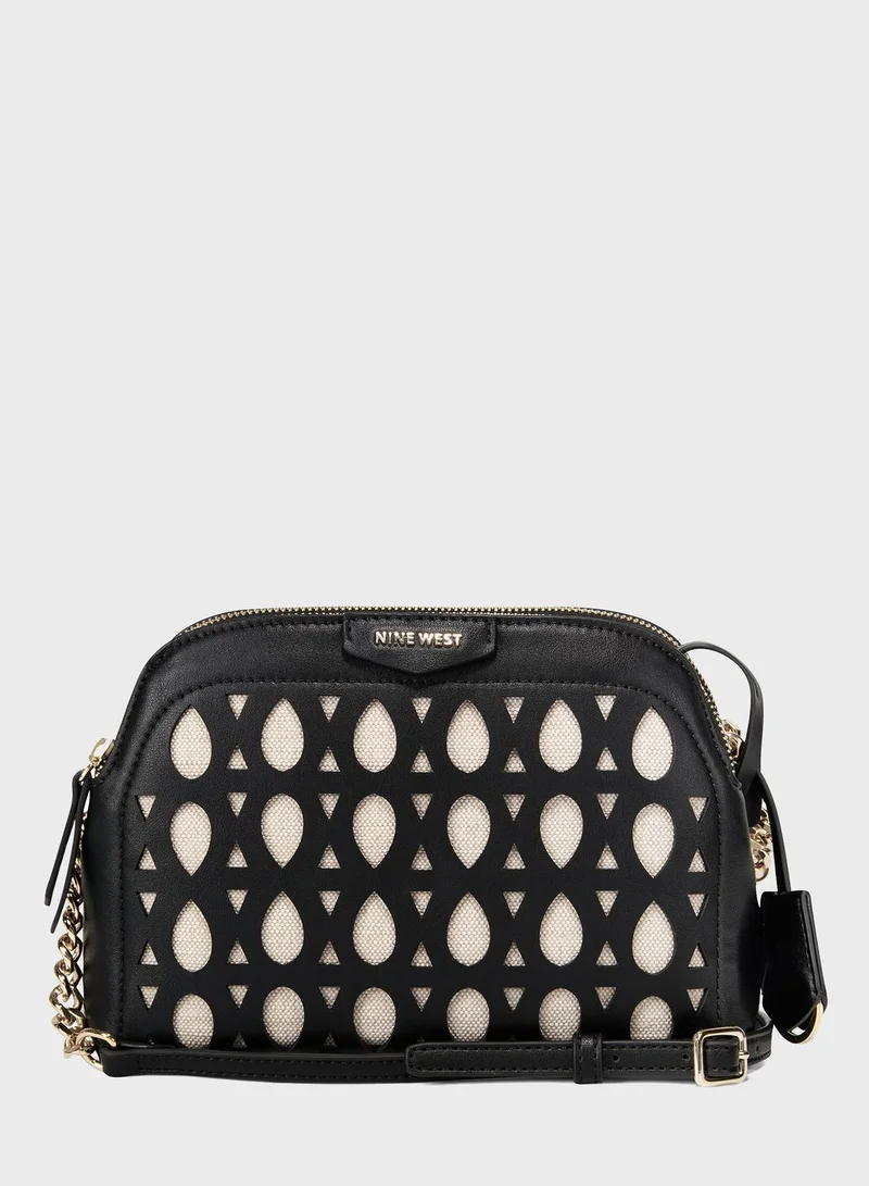 NINE WEST Embellished Zip Closure Crossbody