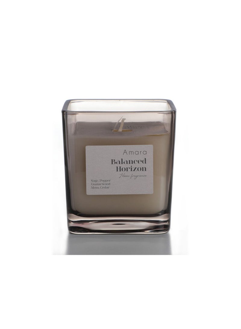DANUBE HOME Amara Humble Balanced Horizon Jar Candle – Soothing Scented Candle with Woody & Earthy Fragrance, Elegant Glass Jar Design, Perfect for Home Ambiance, Relaxation & Gift Giving D7 X H7.6 Cm - Image 1