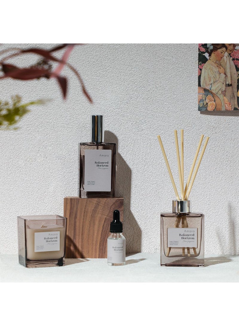 DANUBE HOME Amara Humble Balanced Horizon Jar Candle – Soothing Scented Candle with Woody & Earthy Fragrance, Elegant Glass Jar Design, Perfect for Home Ambiance, Relaxation & Gift Giving D7 X H7.6 Cm - Image 3