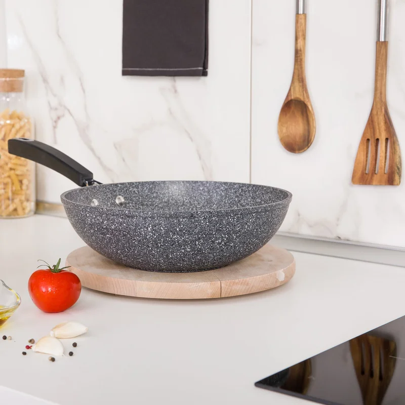Simply Kitchen New Petra Dark Wok 28 Cm Gray